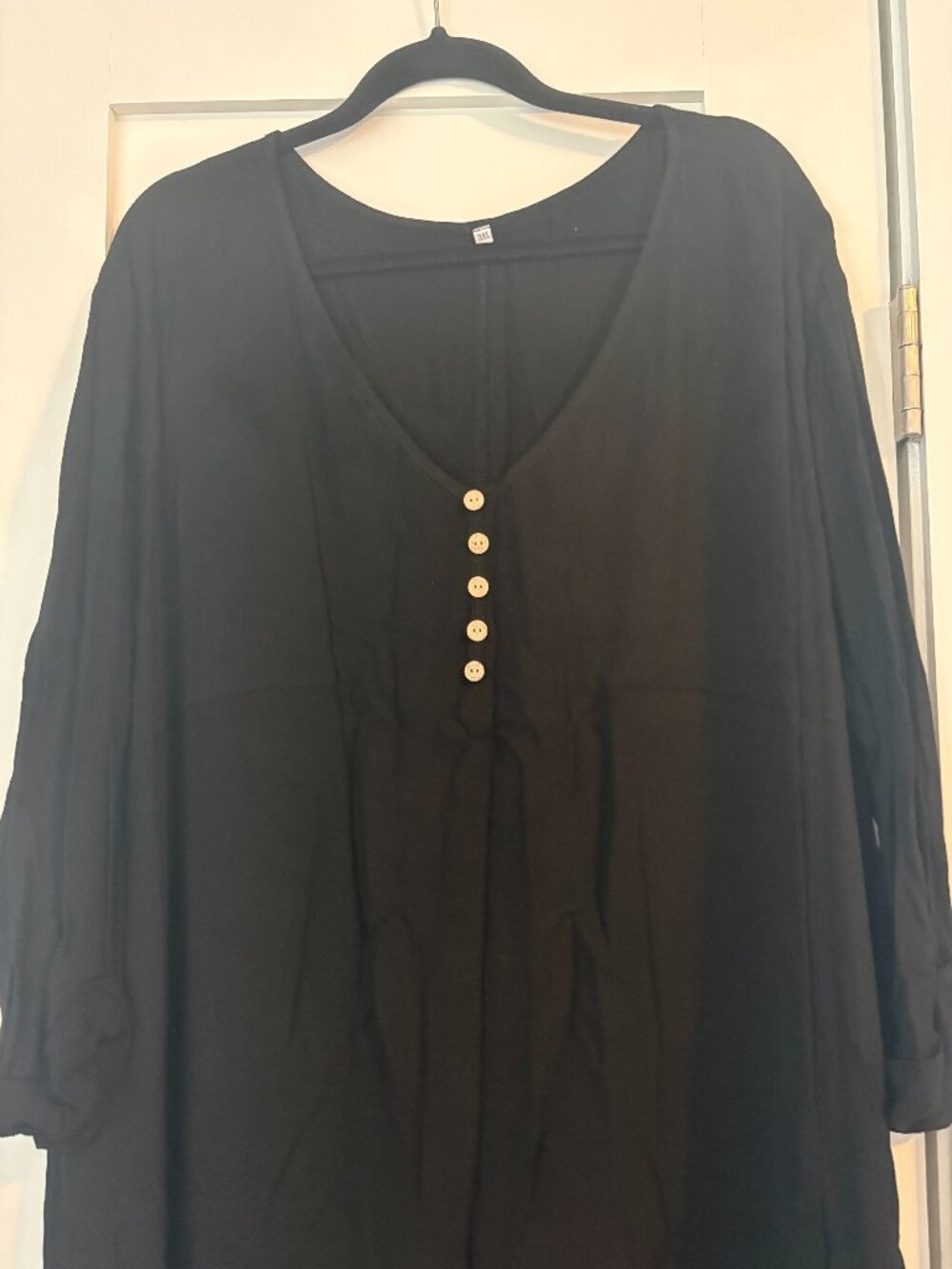 Long Sleeve V Neck Casual Irregular Hem Maxi Dress size 3XL - Picture 4 of 13
